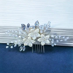 Wedding Hair Comb Clip Bridal Crystal Wedding Hair Accessories for Brides and Bridesmaid, Silver