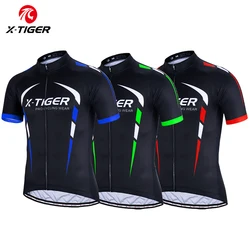 X-TIGER Cycling Jersey Men Summer UPF40+ 100% Polyester Breathable Bicycle Clothing Maillot Racing Bike Clothes Cycling Shirt