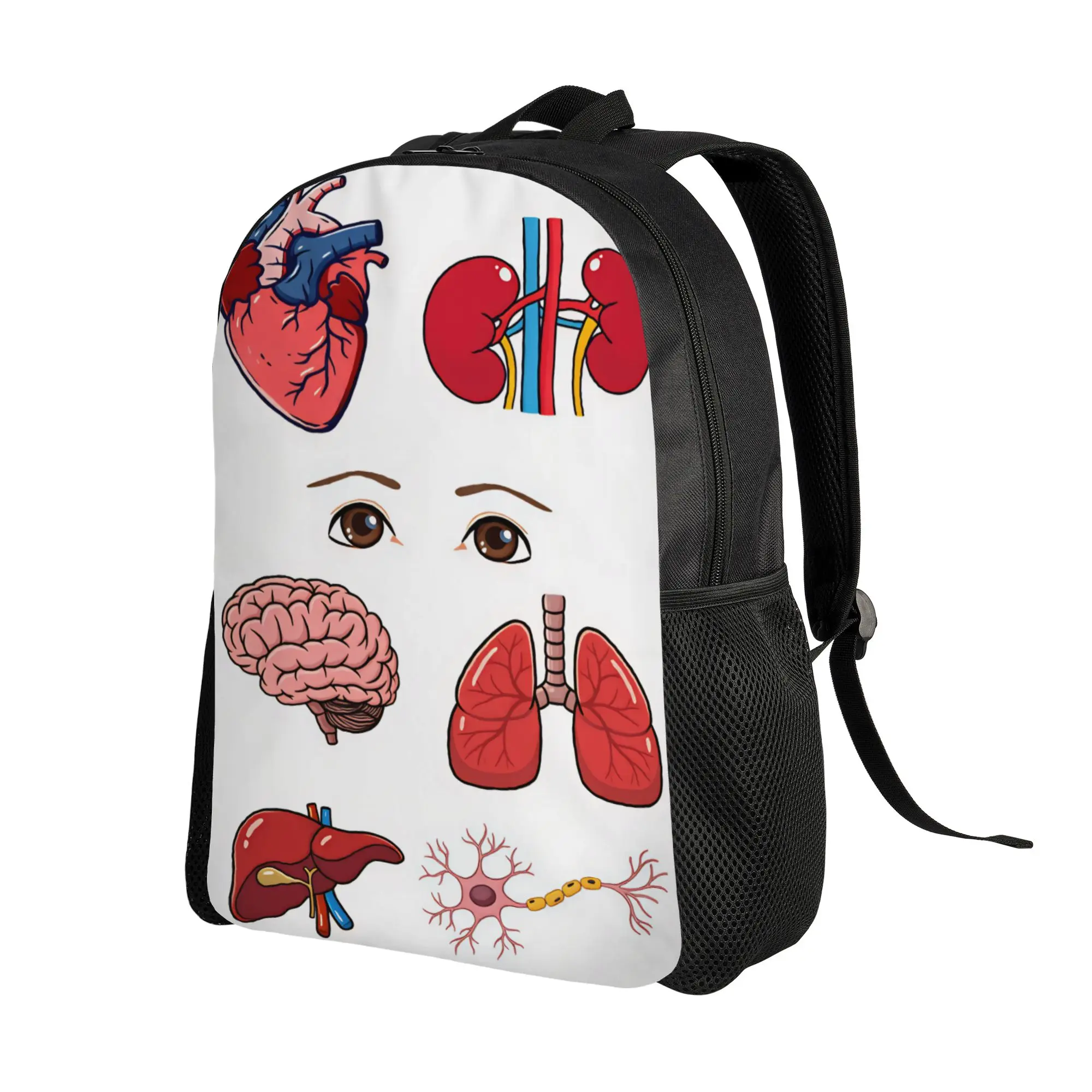 Cartoon Human Internal Organs Backpack Male Breathable Backpacks Casual School Bags Outdoor Style High Quality Rucksack