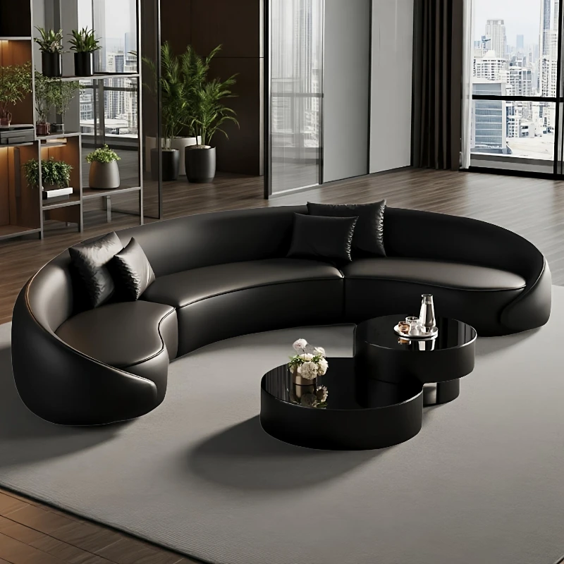 Semicircular arc sofa special-shaped light luxury office beauty salon sofa hotel lobby rest area reception canapé modulable