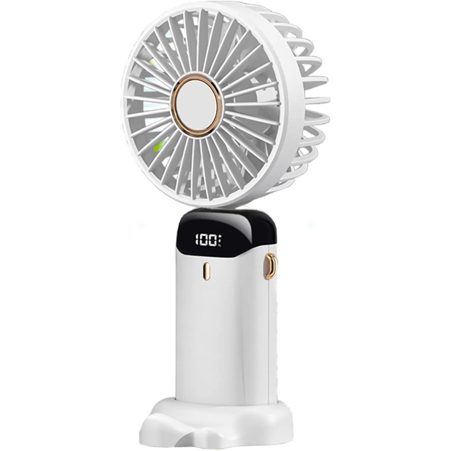 Portable   Fan USB Rechargeable Hand-Held Hanging Freestanding Small Fans with 5-Speed/Modes and Power Display ,14-22 Hours Runt