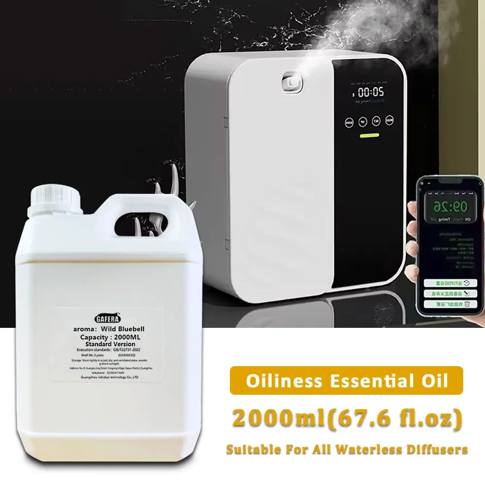 GAFERA 2000ml (67.6 fl.oz) Wild Bluebell Essential Oils - For All Waterless Diffuser, Hotel Diffuser Replenish Aromatherapy Oil