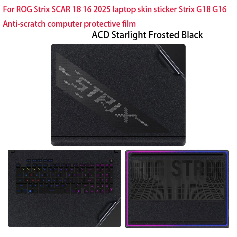 

Для Asus ROG Strix SCAR 18 G835 2025 наклейка на кожу ноутбука Strix G18 G815/G814 корпус компьютера защитная пленка от царапин узор