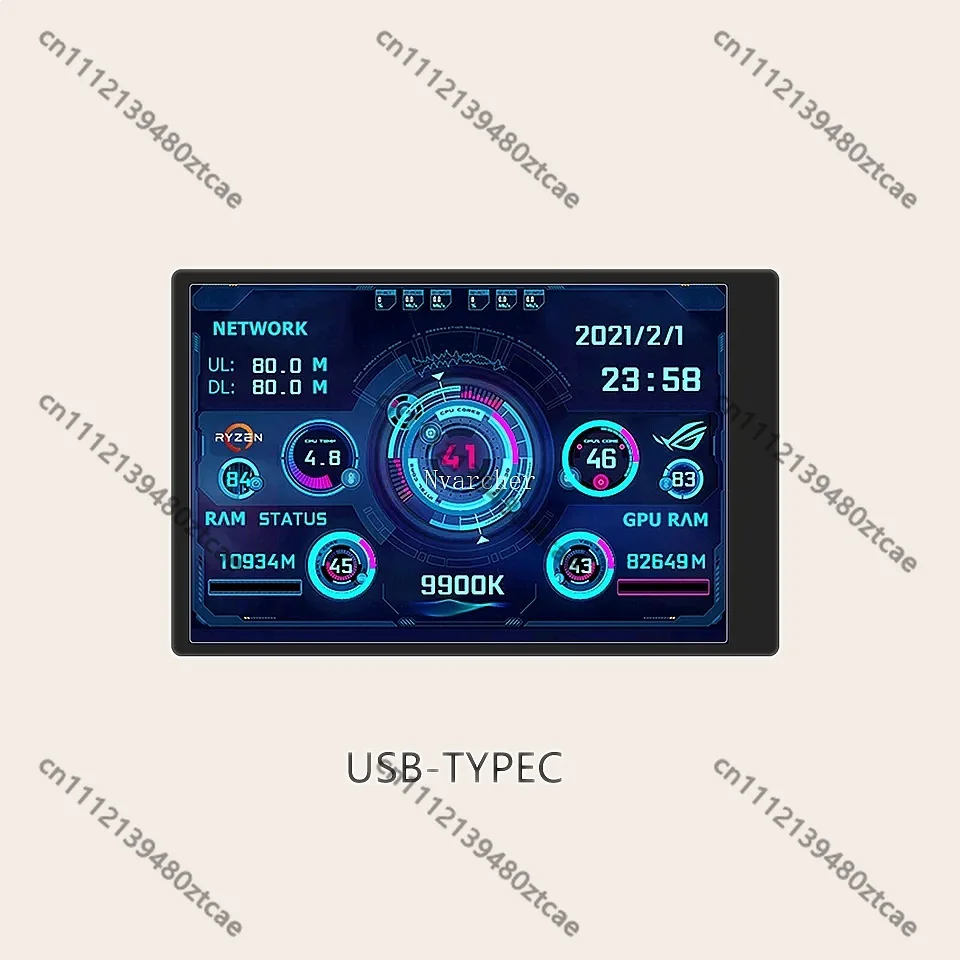Nvarcher 3.5/5 Inch IPS LCD Monitor 480x320 USB Sub-Screen AIDA64 Support Raspberry Pi RGB Breathing Light