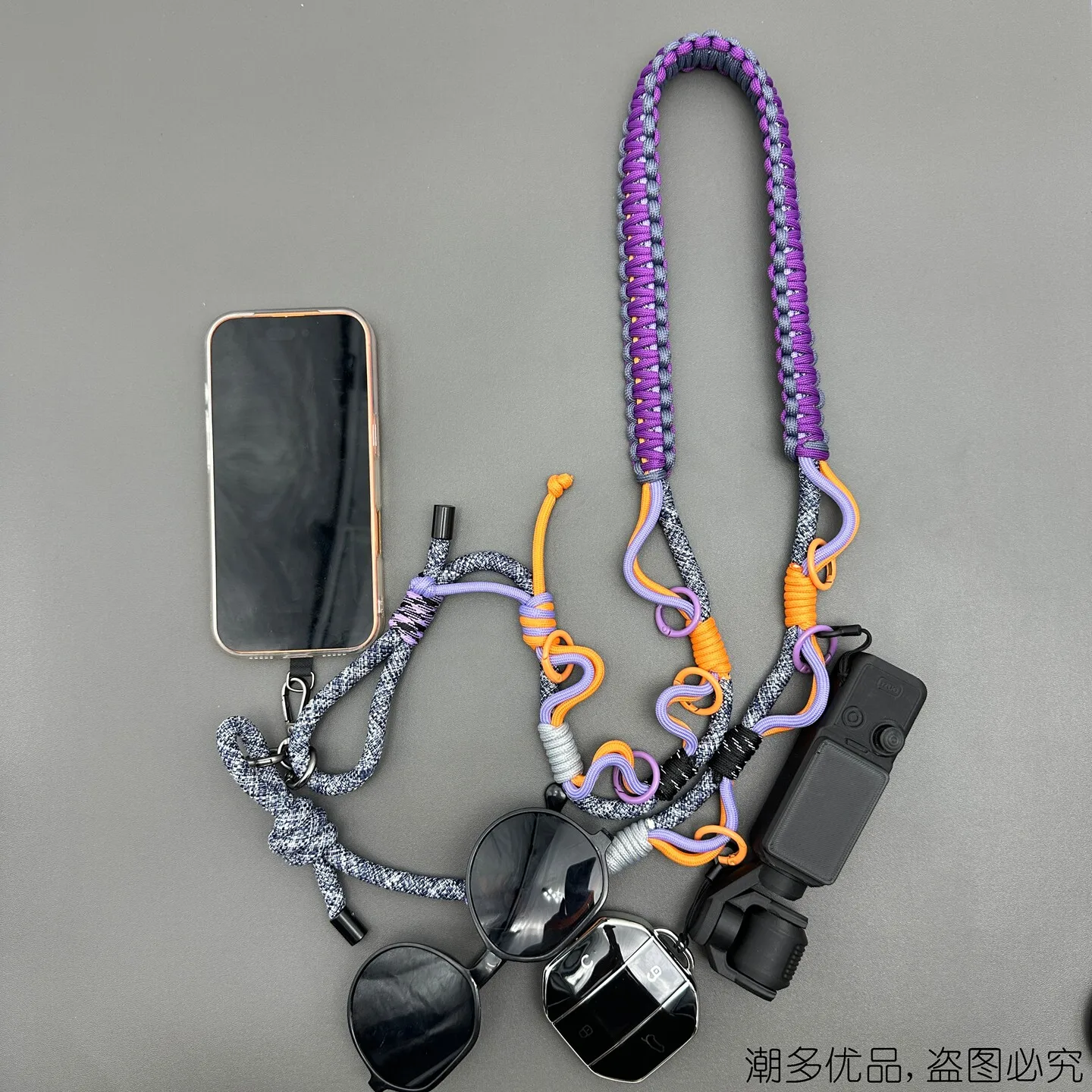 Multi-purpose Outdoor Phone Hand-woven Lanyard Camera Crossbody Strap Tactical Replacement Adjustable Bag Strap Accessories