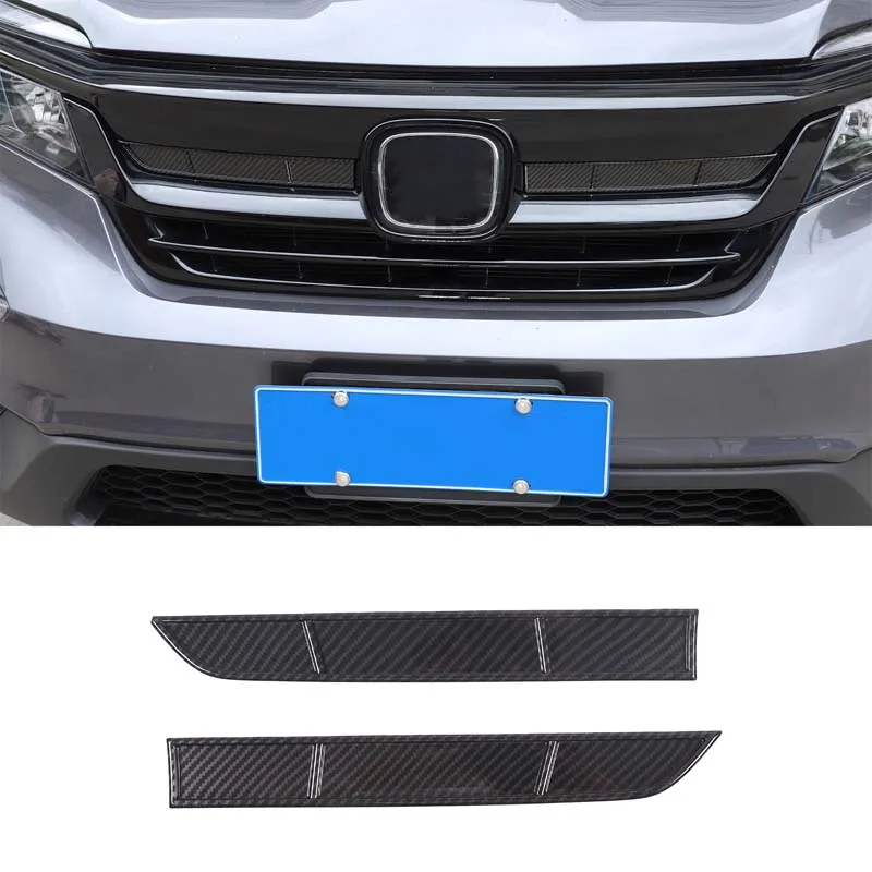 

For 15-22 Honda Pilot ABS carbon fiber car grille decorative strip stickers for Car accessories