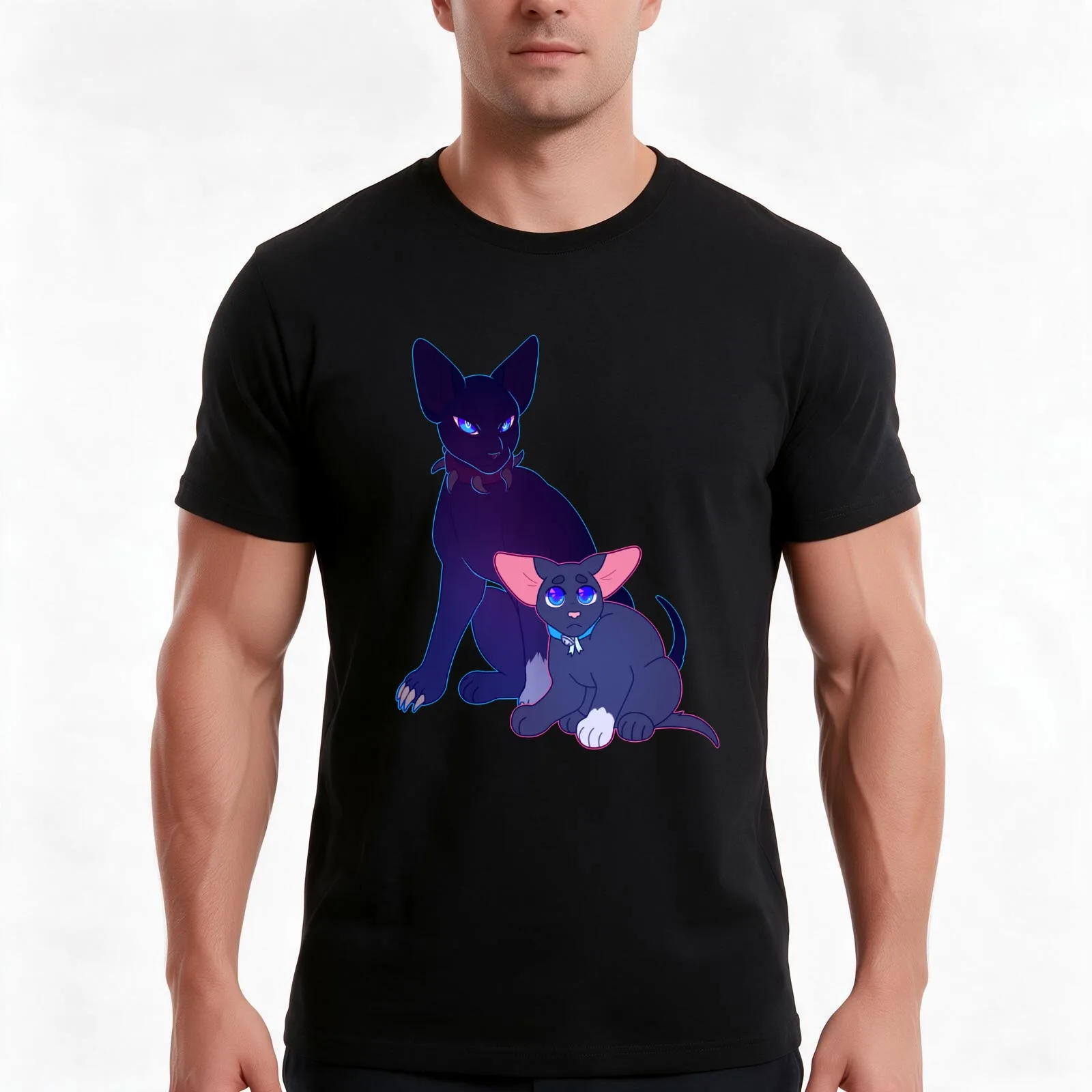Warrior Cats: Scourge and Tiny T-Shirt, Summer Casual Cotton Tee, Oversized Streetwear Tops, Vintage Graphic Print, 100% Cotton