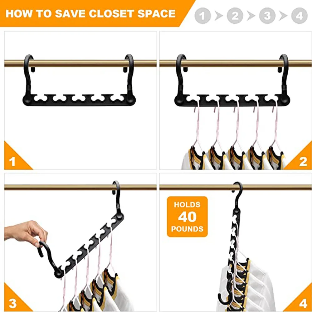 1/2pcs Magic Clothes Hanger Multi-function Folding Hanger Rotating Clothes Hanger Wardrobe Drying clothes Hanger Home Organizer