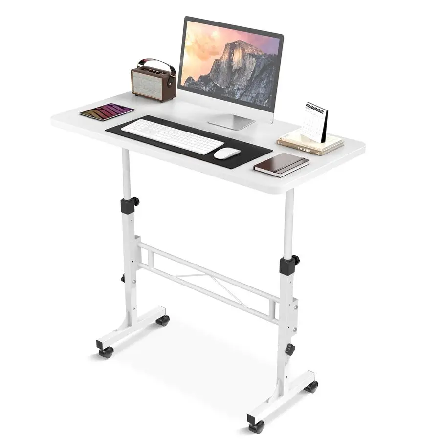 

Standing Desk Adjustable Height, Mobile Stand Up Desk with Wheels, 32 Inch Portable Rolling Desks Computer Office Workstations