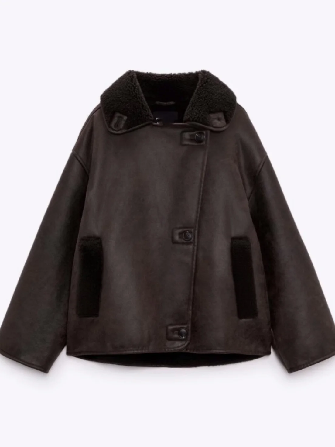 خريف شتاء جديد وصول المرأة على الوجهين فرو الضأن Jaet طوق معطف ألياف البوليستر طويل Sve منتظم صالح لون نقي