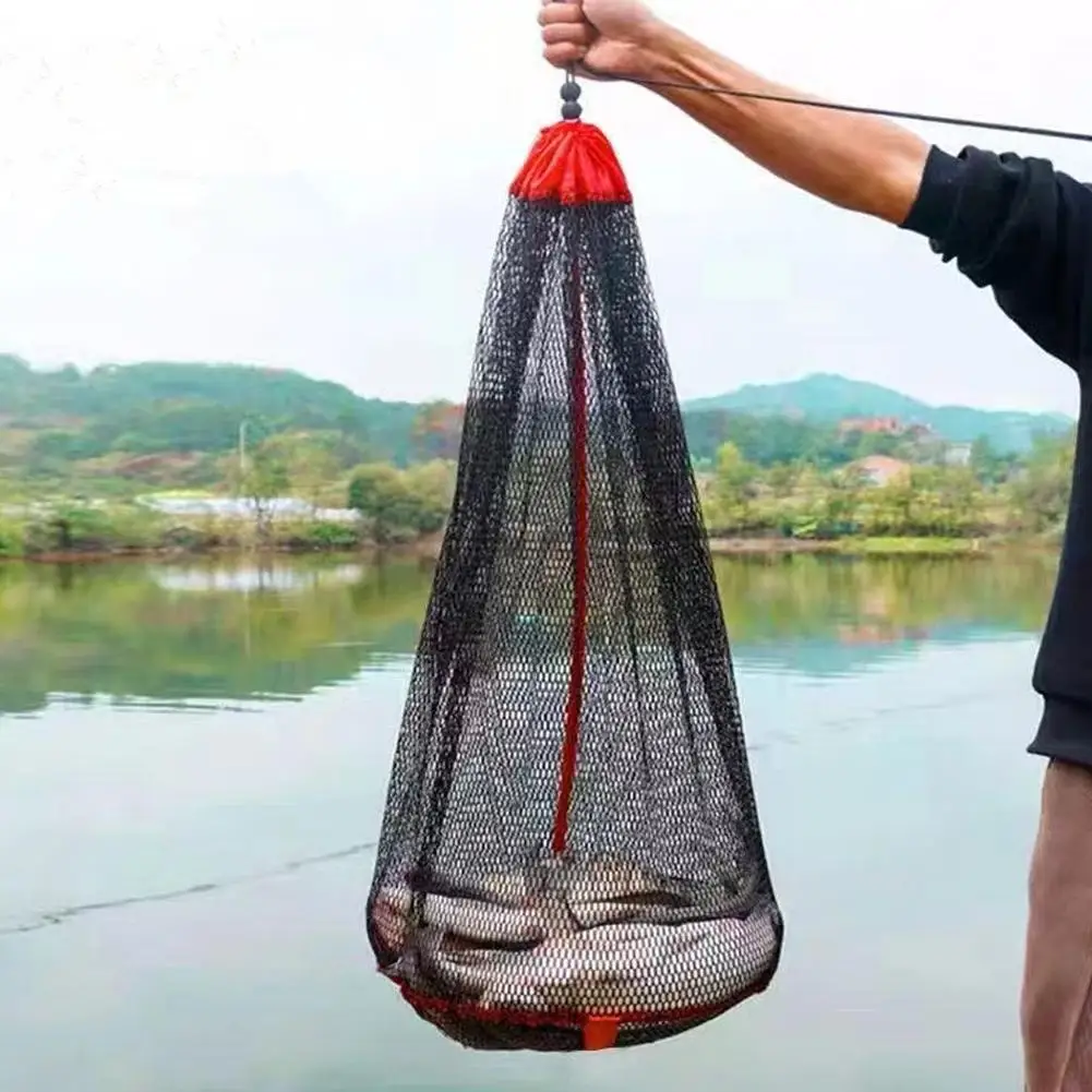 Foldable Fish Net Bag Nylon Float Trap Monofilament Fishing Bundle Accessories Mesh Gear Thickened Fishing Mouth Gill Small J9U9