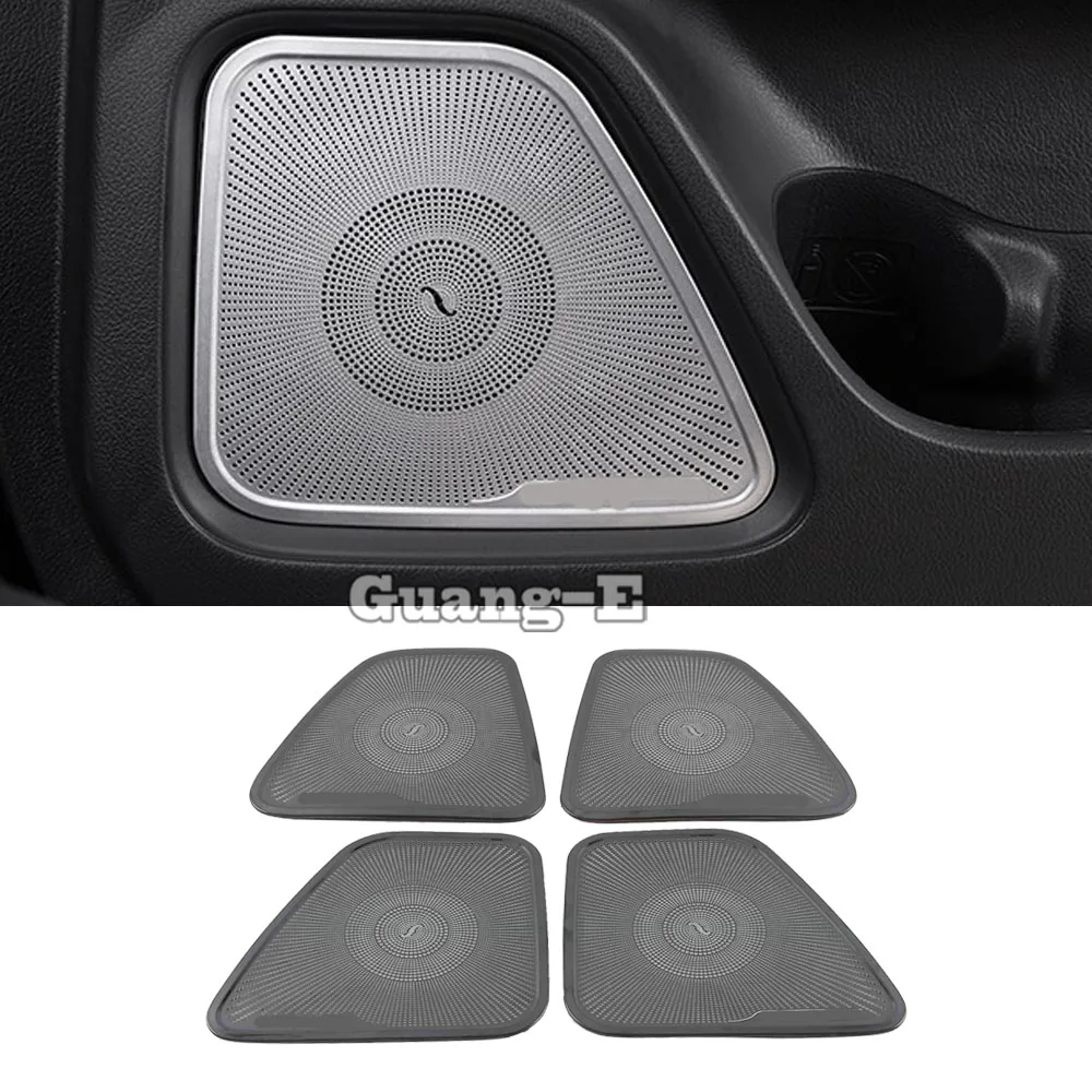 For Mitsubishi Outlander 2016 2017 2018 2019 2020 Car Door Plastic Inside Audio Speak Sound Cover Ring Circle Lamp Trim 4pcs