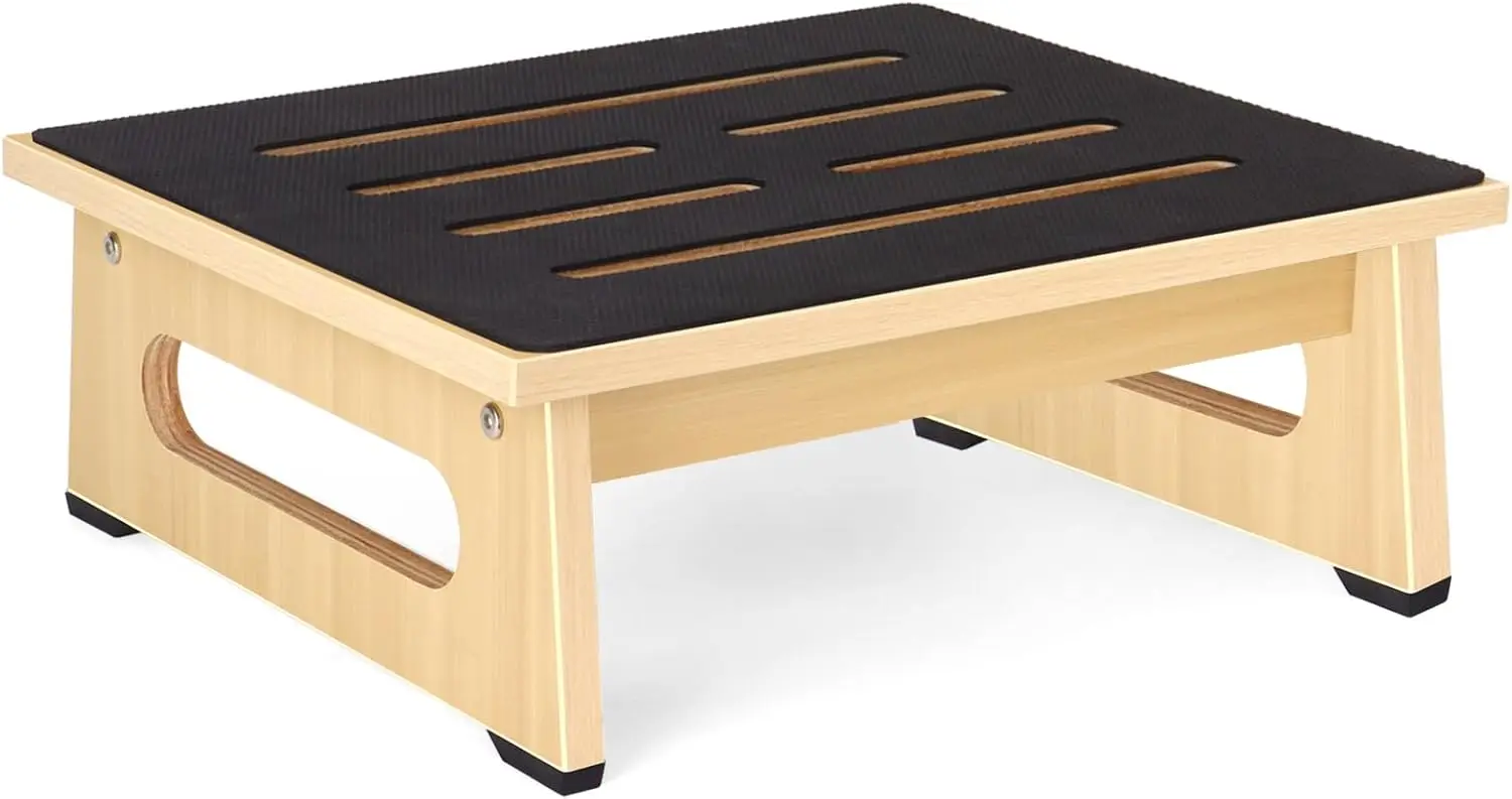 

One Step Stool for Adults Seniors with Non-Slip Rubber Step Surface, 5.5" Heavy Duty Wooden Stepping Stools with 450 LBS Capa