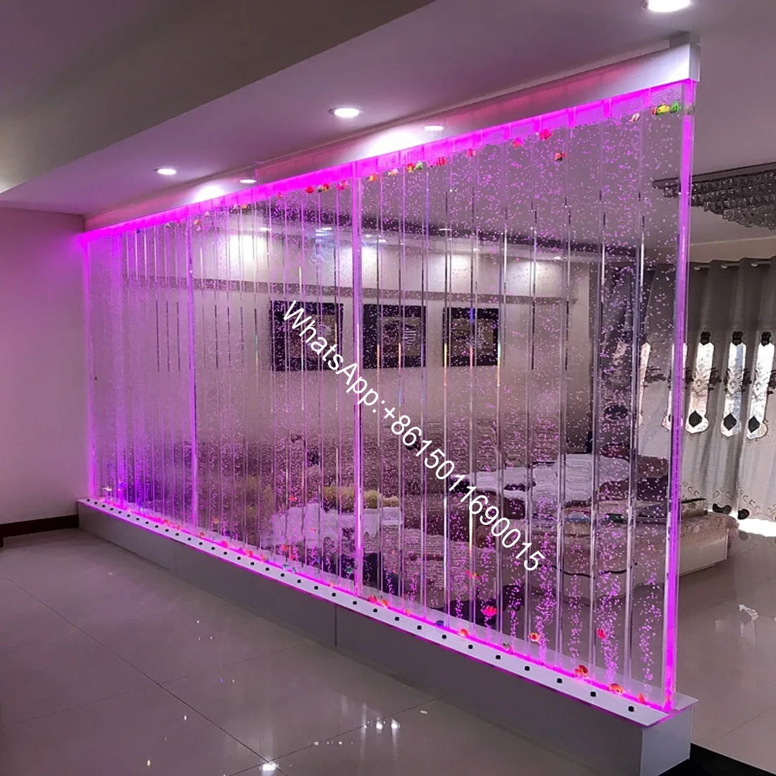 Water dance bubble screen wall porch partition creative water curtain wall flowing water decoration colorful water curtain