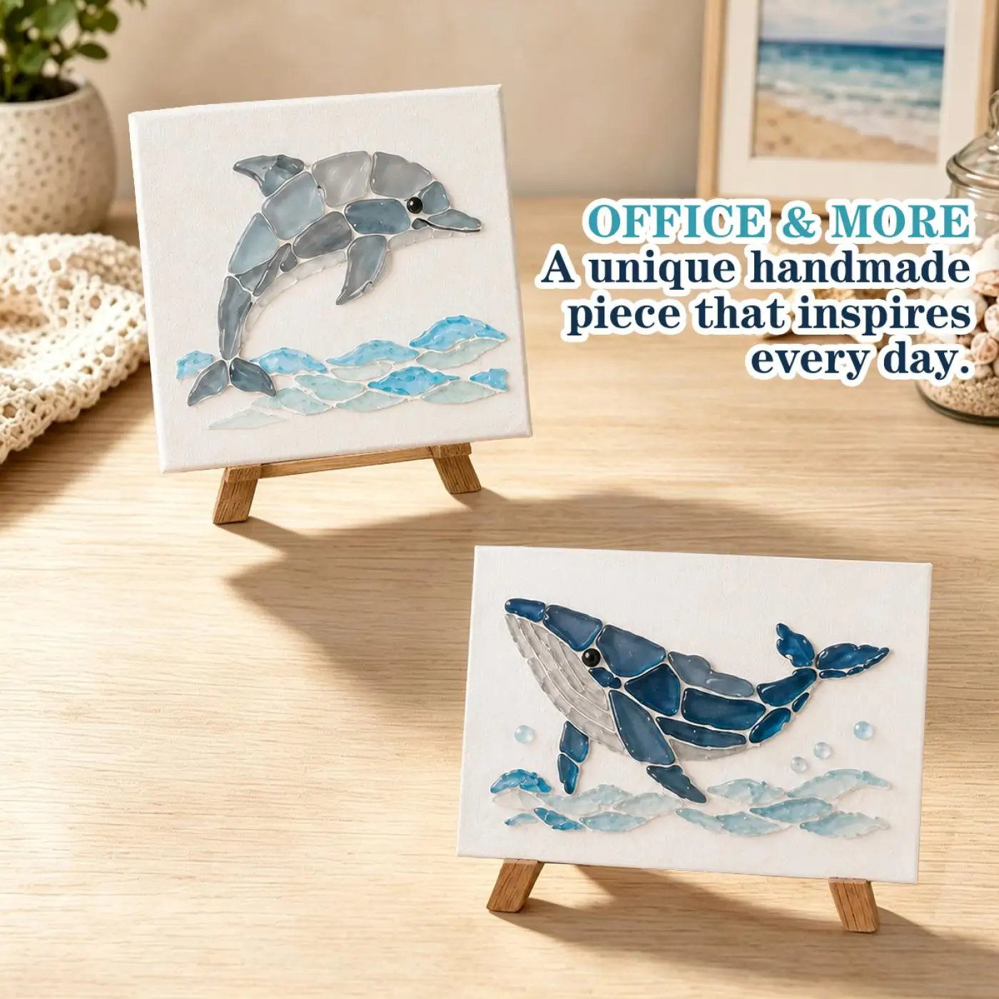 DIY Toys Dolphin Handicraft Mosaic Stickers Sea Turtle Starfish Marine Life Art Ornaments Decorative Paintings Christmas Gifts