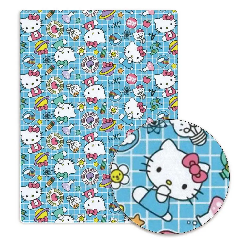 Hello Kitty 140x50CM Cartoon Polyester cotton fabric Patchwork Tissue Kid Home Textile Sewing Doll Dress Curtain cotton Fabric