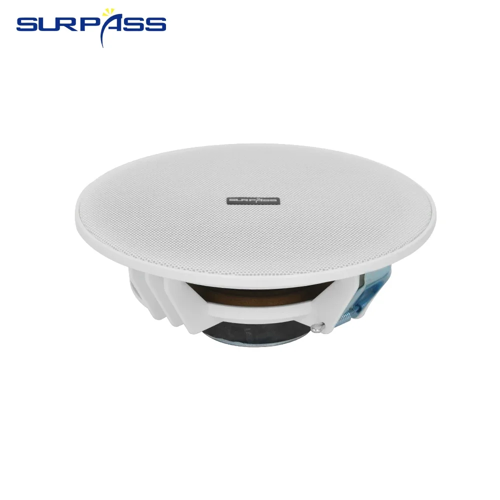 6.5inch 6W Recessed Ceiling Speaker 70V-100V Input PA System Audio Speaker Stereo Loudspeaker Broadcast Background Music System