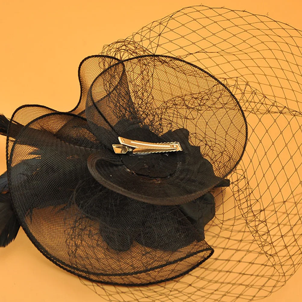 

Mesh Fascinator Hairpin Elegant Veil Clip For Women Party Banquet Wedding Evening Prom Photography Prop Accessory