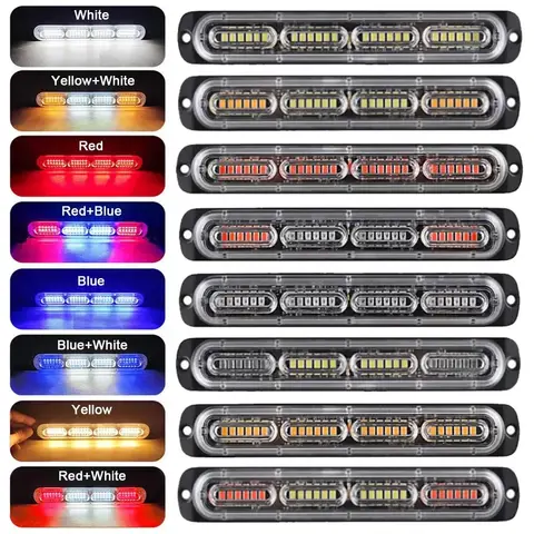 12V 24V 트럭 LED 스트로브 경고등 블루 레드 플래싱, 다기능 비상 신호 및 사이드 마커 라이트 12V 24V 트럭 LED 스트로브 경고등 블루 레드 플래싱, 다기능 비상 신호 및 사이드 마커 라이트
