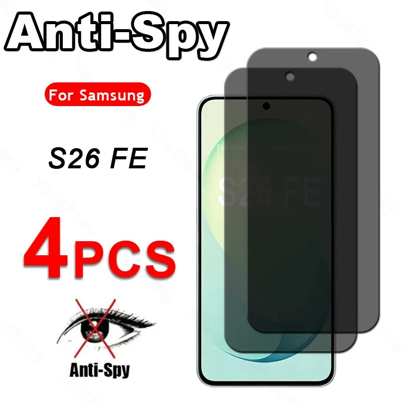 Privacy Screen Glass For Samsung Galaxy S26 FE Glass Anti-Spy Screen Protector Film Samsung S26 FE Tempered Glass Film S26 FE