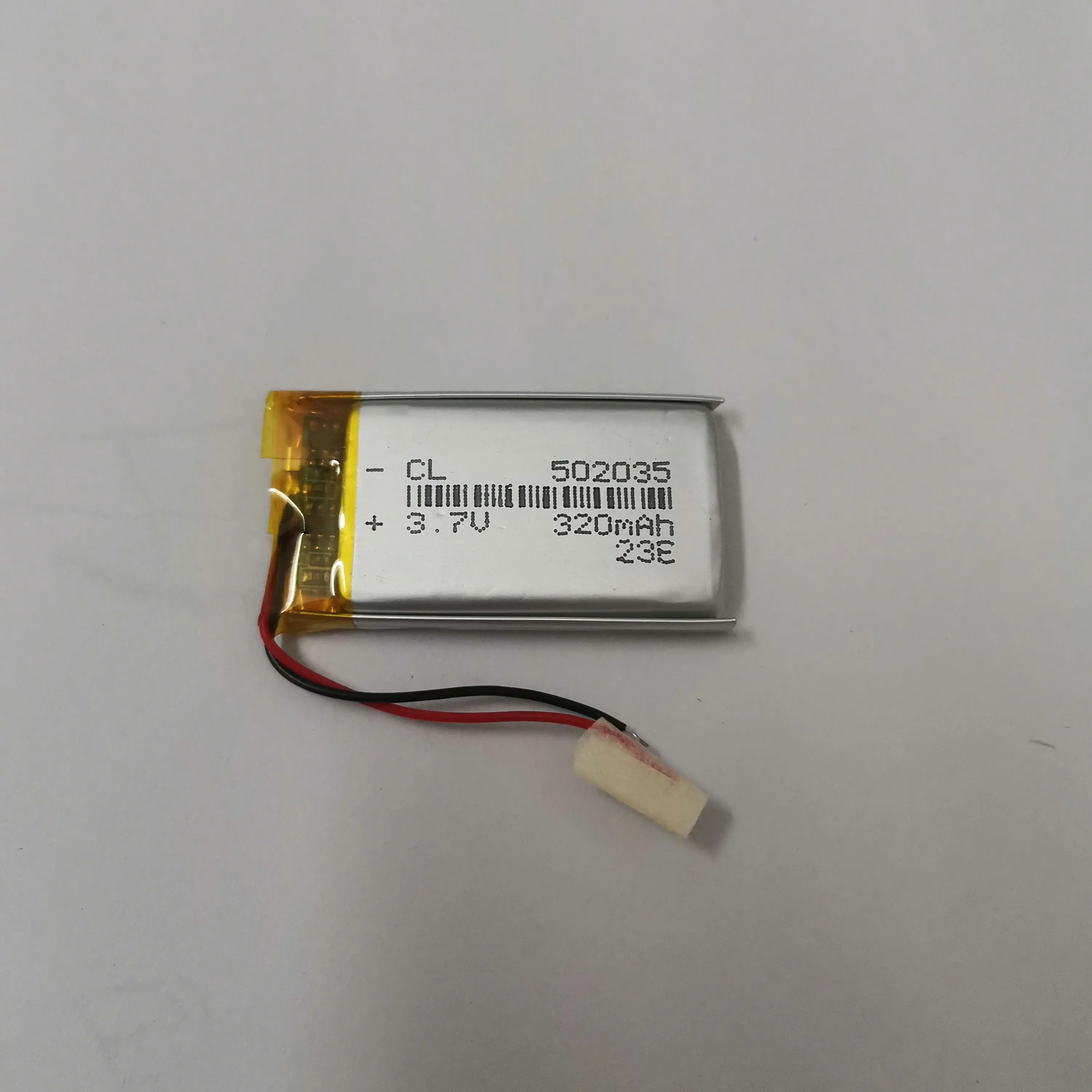 3.7V 2 wires 502035  320mah 5*20*35mm lithium battery with protection board , used for bluetooth MP4 1pcs/lot