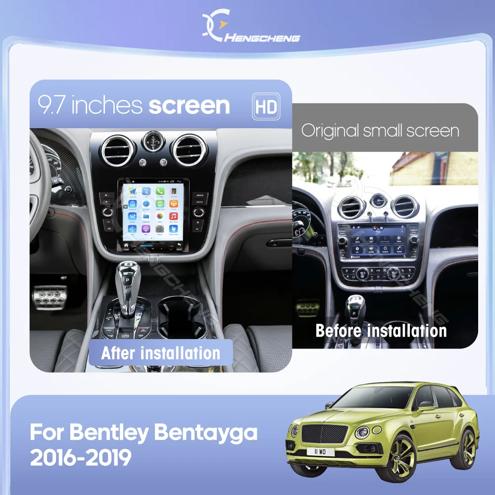 9.7 Inch Android12 MediaCarPlayer For Bentley Bentayga 2016-2019 GPS Navigation 8Core 8+256G CarPlay 4G 360Camera