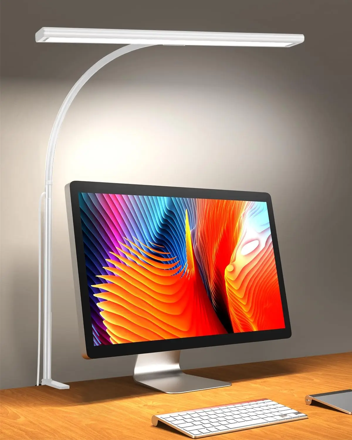 Led Desk Lamp 70CM USB 5V 160Leds Flexible Gooseneck Work Lamp White/Black 10 Brightness Levels Indoor Desktop Screen Light