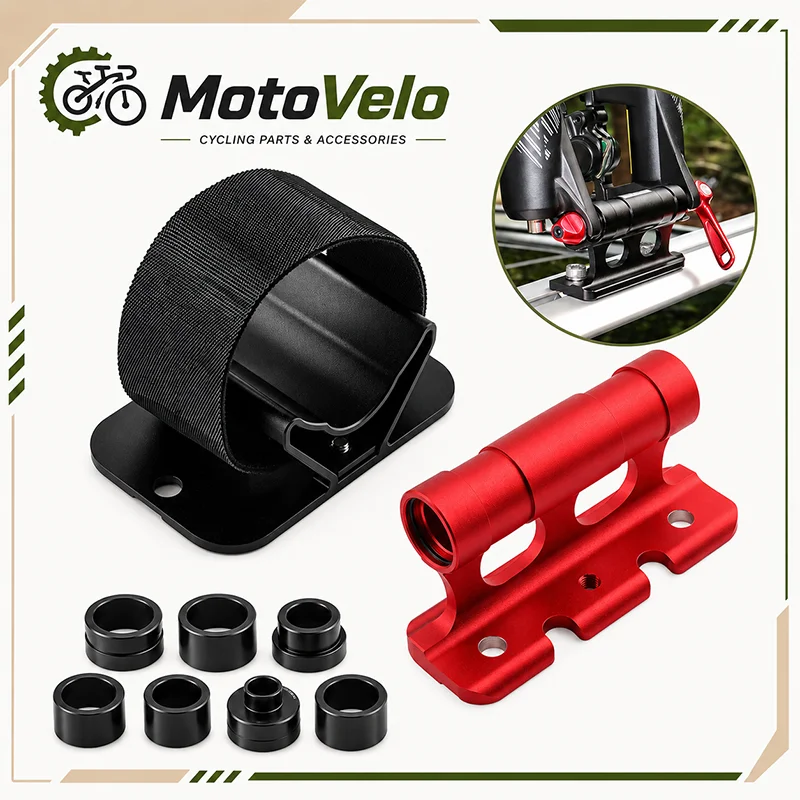 Bicycle Fork Mount Bike Rack Adapter with Wheel Holder Strap Axle Sleeves for Roof Rack Truck Bed MTB Road Bike