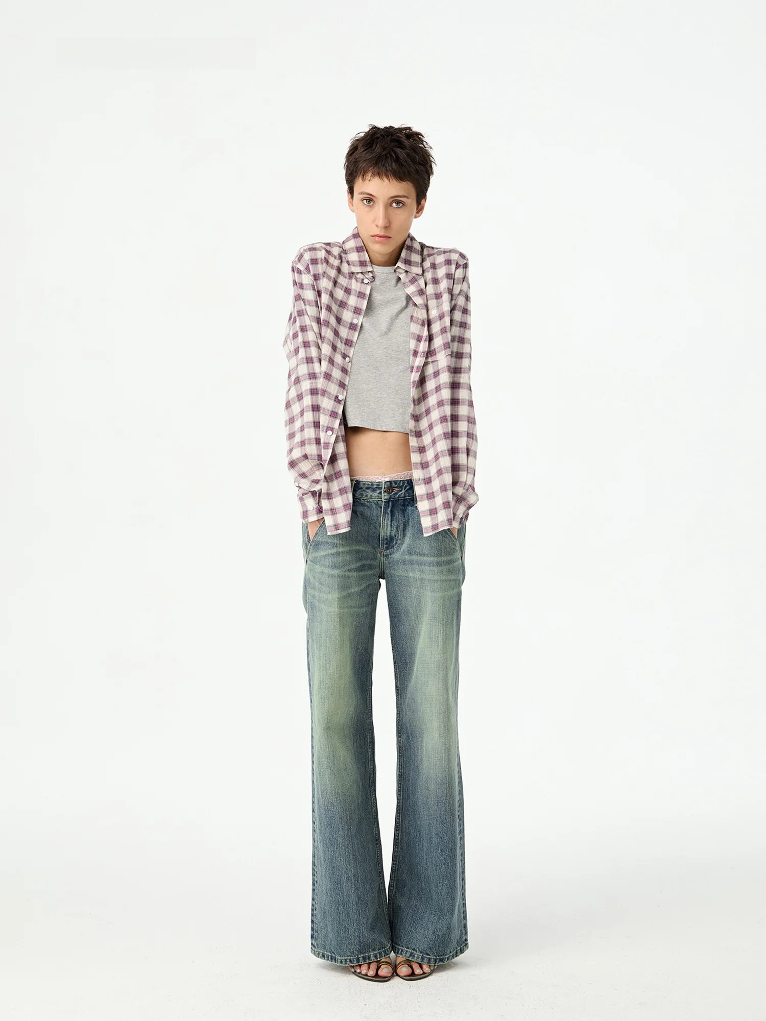 

Легкая, удобная, свободная женская рубашка в клетку из хлопка с длинным рукавом на пуговицах, повседневная, из тонкой дышащей ткани, приятная для кожи