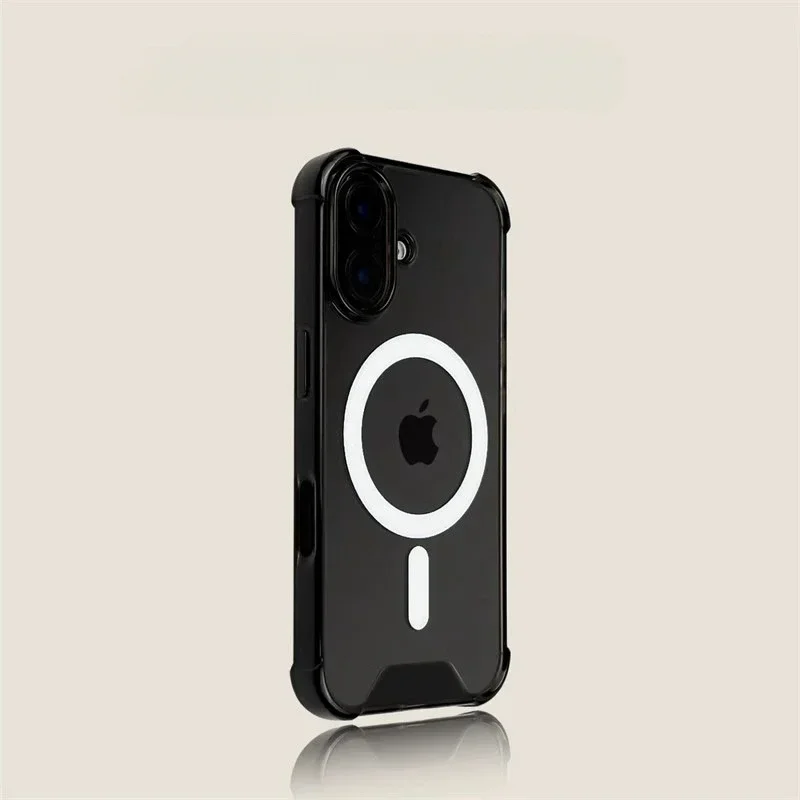 Magsafe対応 ワイヤレス充電対応 透明 クリア マグネット式 バンパーケース iPhone 11 12 13 14 15 16 Pro Max Plus用