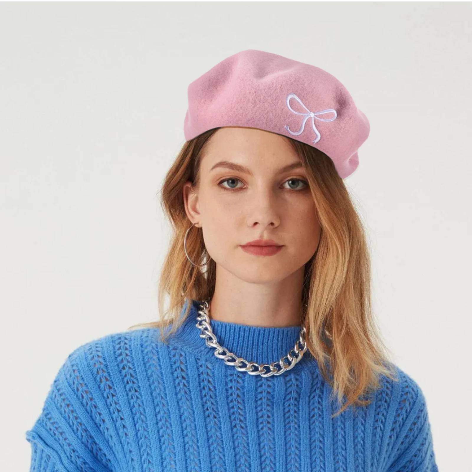 

2024 New Fashionable Beret Cap for Women Face Slimming Warm Faux Newsboy Woolen Hats Autumn Winter Japanese Hat