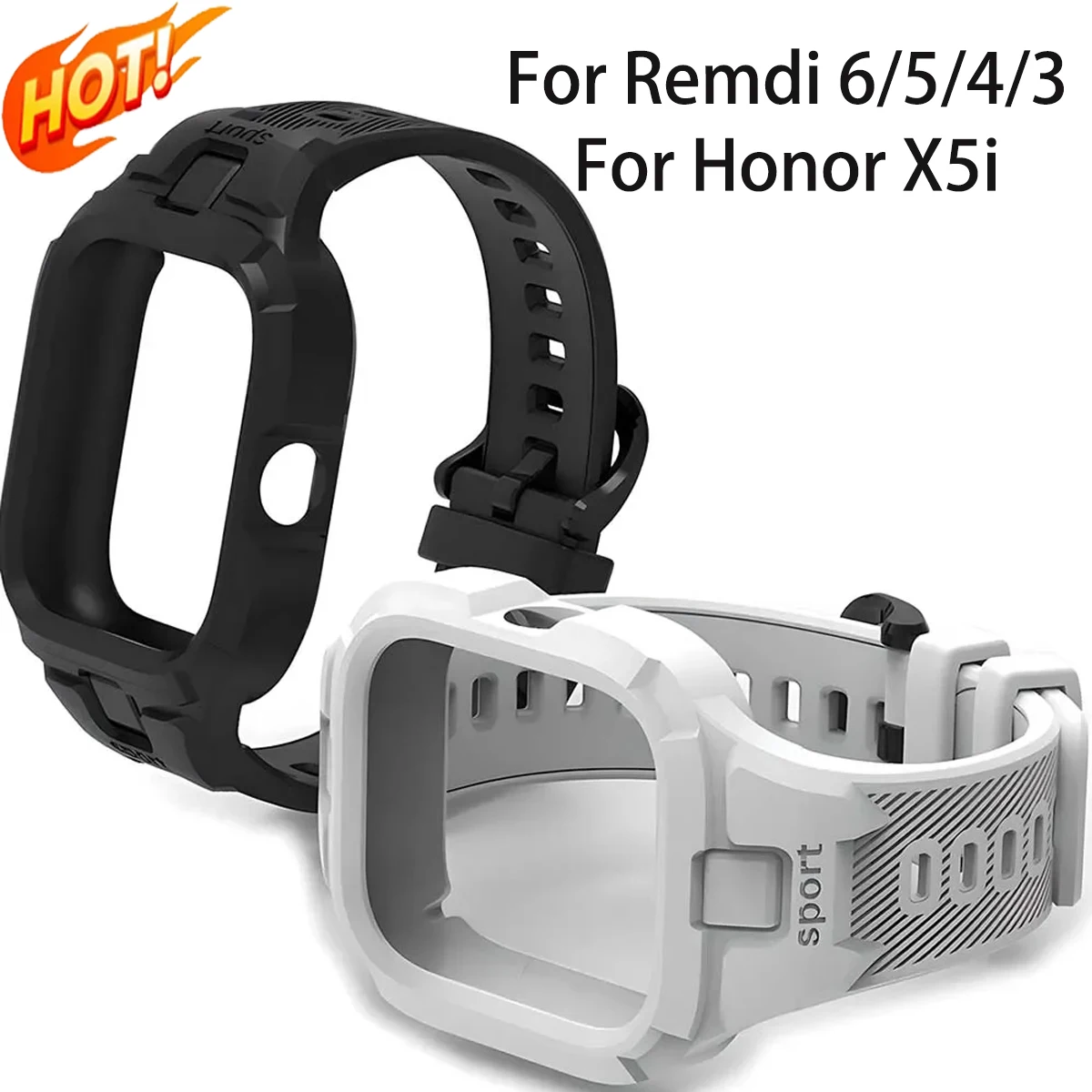 HOT! Sport Silicone Strap for Xiaomi Redmi Watch 6/5/4/3 Repacement Soft TPU Wristband For Honor X5i Bracelet Band Correa Belt