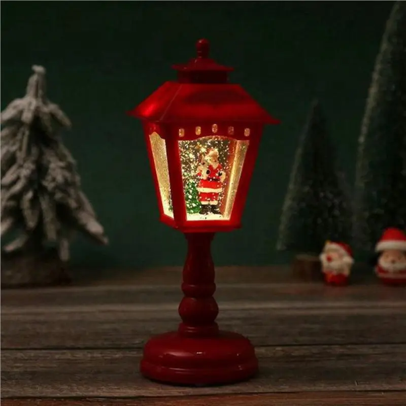 ABRU-2X Christmas Decorations Crystal Luminous Night Light Christmas Ornaments Table Lamp Christmas Home Decoration Red
