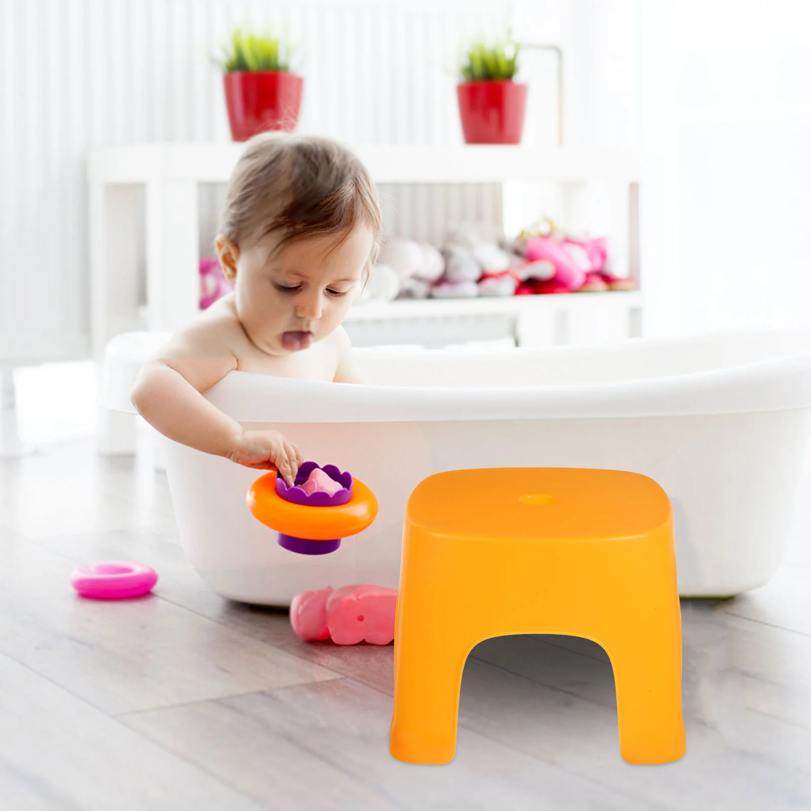 Collapsible Stool Low Footrest Step for Kids Shoe Changing Toilet Shower Portable