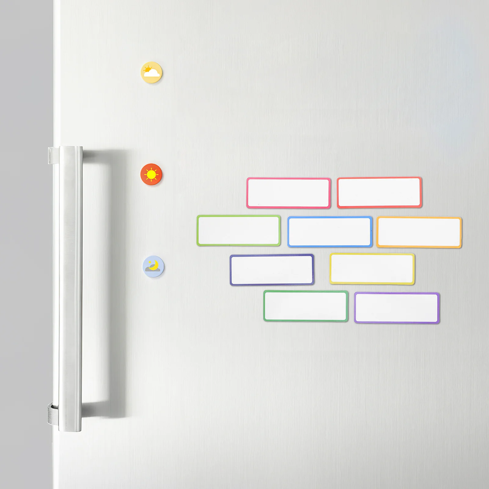 54pcs Reusable Magnetic Dry Erase Labels Waterproof Writable Colorful Border For Classroom Home Office Garage Refrigerator