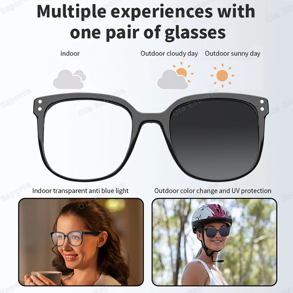 Newest AI Audio Smart Glasses 2025 Wireless Bluetooth Glasses For Anti-blue Light AI Voice Assistant Music Navigation Sunglasses