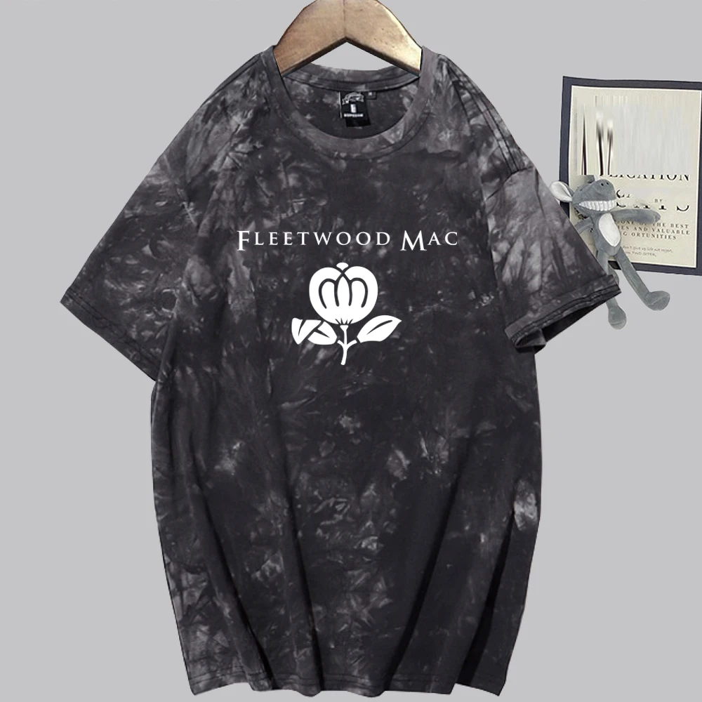 Fleetwood Mac Greatest Hits 2024 Tie Dye Shirts Harajuku Tops Unisex Oversize Printing Summer Fans Gift Casual Tee Tops Regular