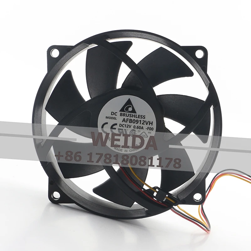 

Вентилятор охлаждения Delta 90X90X25MM 12V 0.60A для корпуса ПК с ШИМ-управлением и контролем температуры, 9 см, AFB0912VH-F00