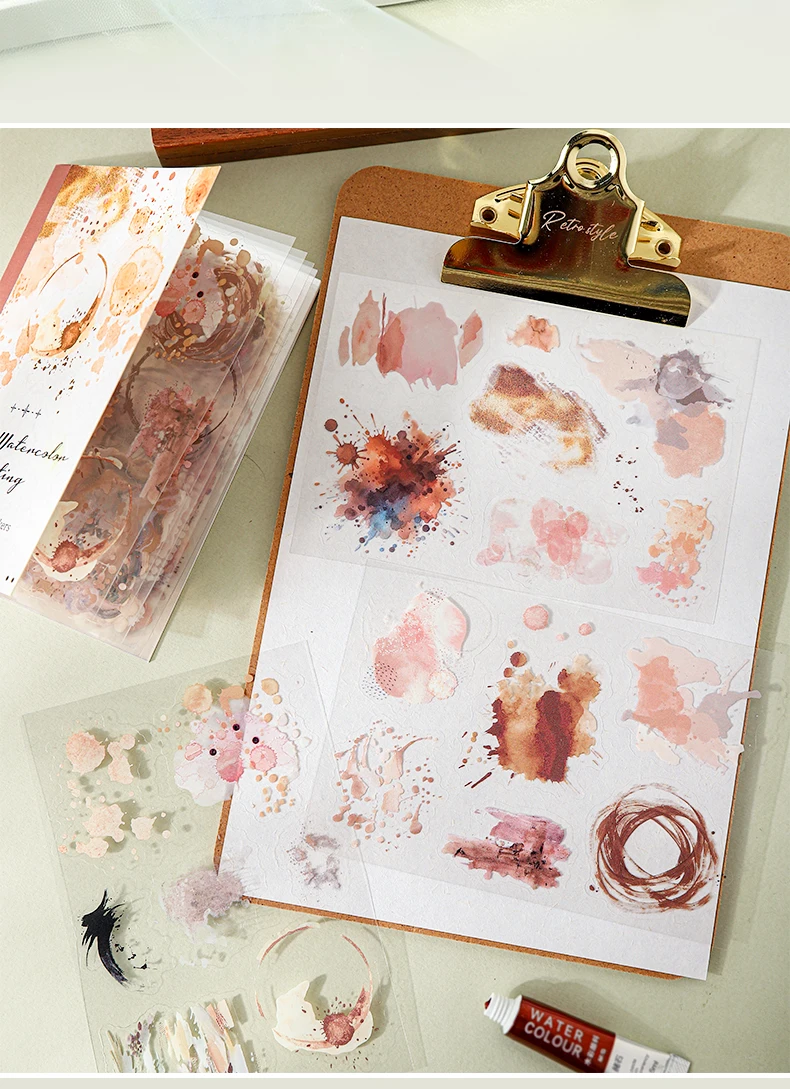 Journal GO 20 Stück Nebeliger Aquarell-Blumensticker Weiche Kunstvolle Dekorative Aufkleber für Journaling, Scrapbooking und Karten-DIY – Detail 13
