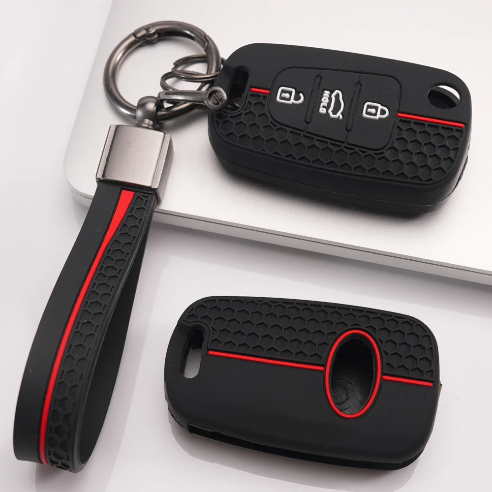 Key Fob Case With Chain For Kia Rio Rio X-Line K2 Sportage Sorento Optima K5 Soul Ceed Cerato K3 Picanto Seltos Stonic Reliable