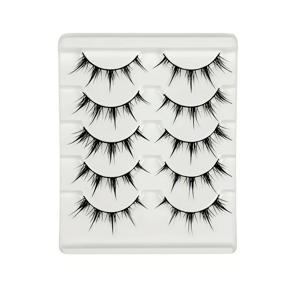 5 pares de pestañas caricatura, pestañas ojo de diablo de pura inocencia, pestañas postizas amplificadoras COS, libres de formaldehído, 5MM-5 6