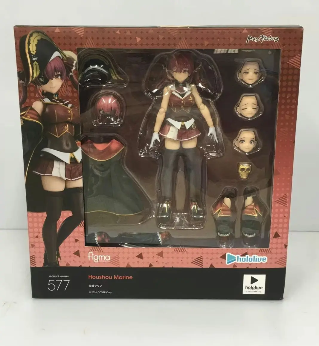 

100% Оригинальная фигурка Figma 577 Hololive Production Houshou Marine в наличии, коллекционная аниме-фигурка, модель игрушки