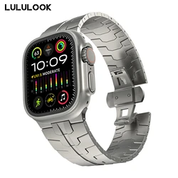 LULULOOK Watch Band Titanium For Apple Watch Ultra 3/2/Ultra, Grade 2 Titanium Metal Band 49mm For iWatch Ultra Titanium Color