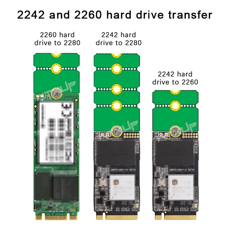 NGFF M.2 SSD Adapter Card 2242 To 2280 2230 To 2280 Transfer Card Adapter Expansion Rack Board Riser Card Convert Card