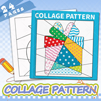 COLLAGE PATTERN Best-Selling Adult Coloring Book |Covering diverse themes such as European and Japanese styles Graffiti Painting