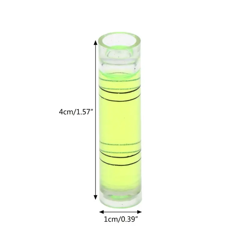 10 Pieces Cylindrical Plastic Bubble Spirit Level Vials for Levelling Camera