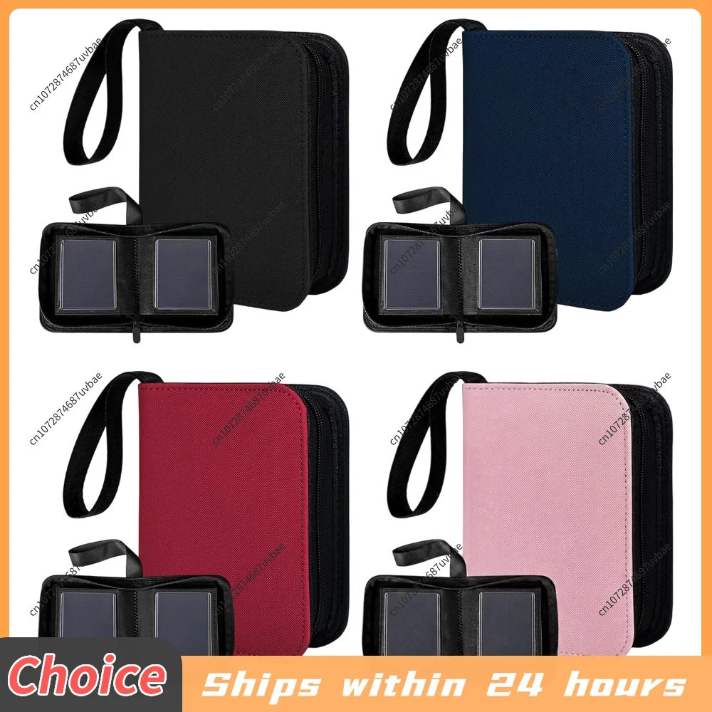 PU Leather 40 Pocket Trading Card Binder Diamond Texture Zipper Album Acid-Free Portable Photocard Holder