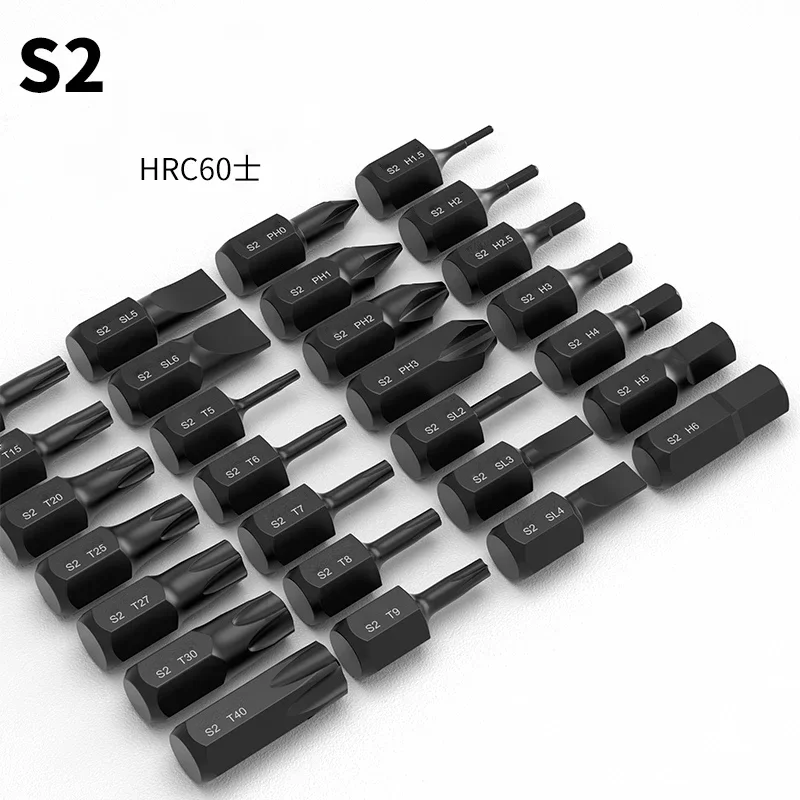 

18mm Ultra Short 1/4' Hex Screwdriver Bit Set Cross Slotted Torx Hexagonal Electric Screw Driver with Magnetic Hand Drill Bits