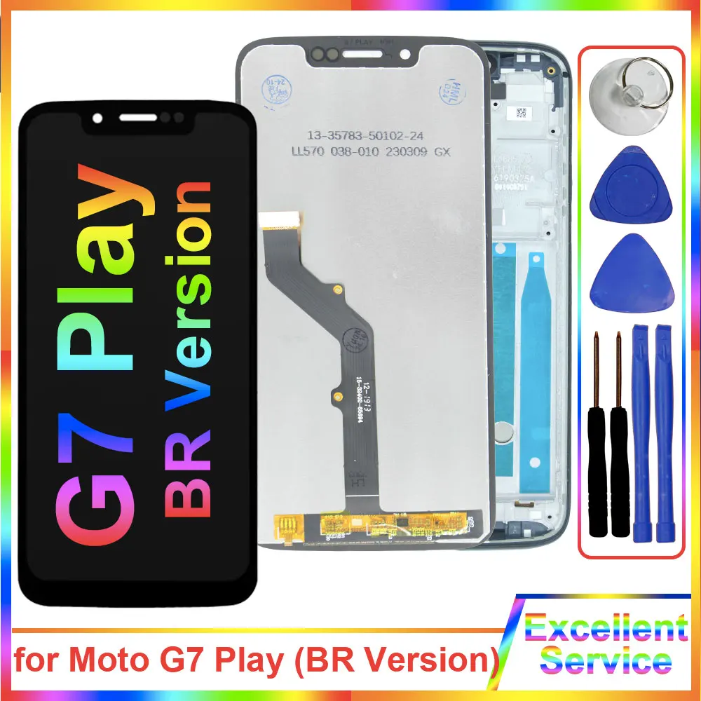 

New Tested LCD for Motorola Moto G7 Play LCD Display Touch Screen Assembly for Moto G7 Play BR XT1952 LCD Replacement With Frame