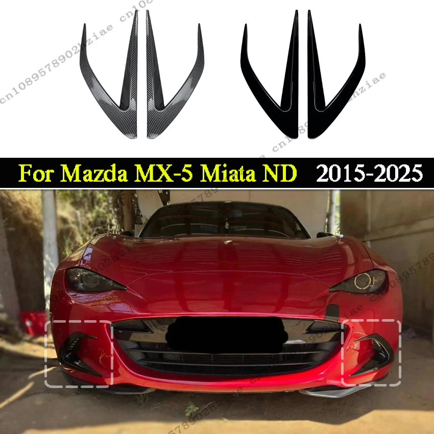

Front Wind Knife Spoiler Wing Knife Spoiler Modification For Mazda MX-5 Miata ND 2015-2025 BodyKit Fog Light Cover Air Vent Trim